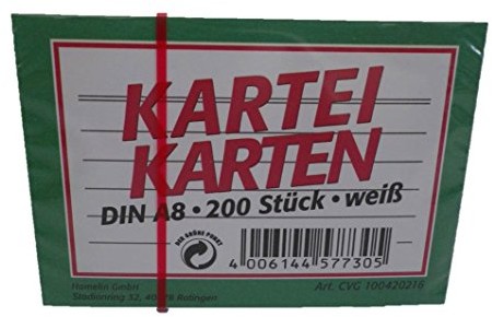 Landré landre 100420216 fiszek, A8, 200 sztuk, linie Biały 100420216