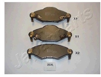 JAPANPARTS Zestaw klocków hamulcowych, hamulce tarczowe PA-204AF
