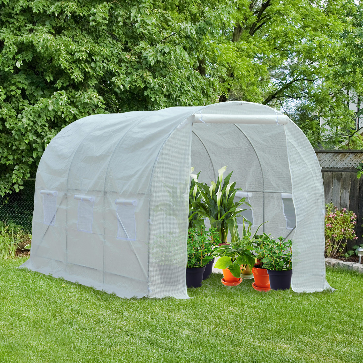 Outsunny FOLIA CIEPLARNIA OGRODOWA 3,5 x 2 x 2m 6 okien bocznych