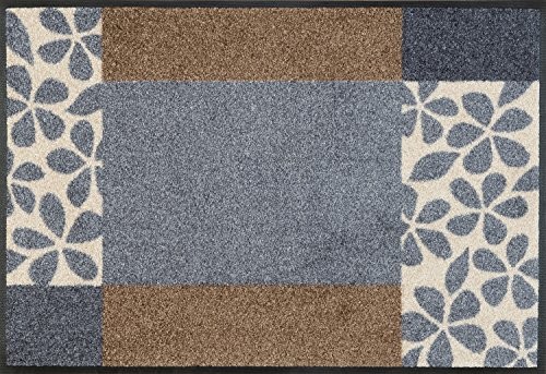 Wash&Dry Wycieraczka wash + dry florita z Szary wzór (może być suszona), szary, 50 x 75 cm 064558