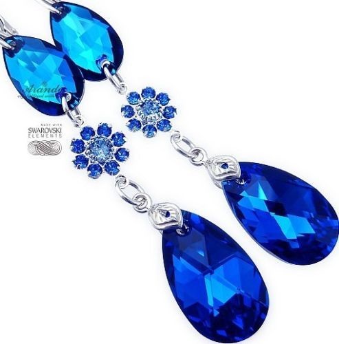 Swarovski unikatowe kolczyki BLUE COMET BELLA
