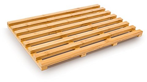 Relaxdays ruszt drewniane dywanik z drewna bambusa (TBH 36,5 X 56,5 X 3) dywanik łazienkowy dywanik przed prysznic mata łazienkowa 10019030