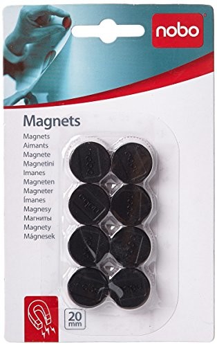 Nobo Magnesy  w konkurencyjnej, okrągły Średnica 20 MM, czarny 1901440