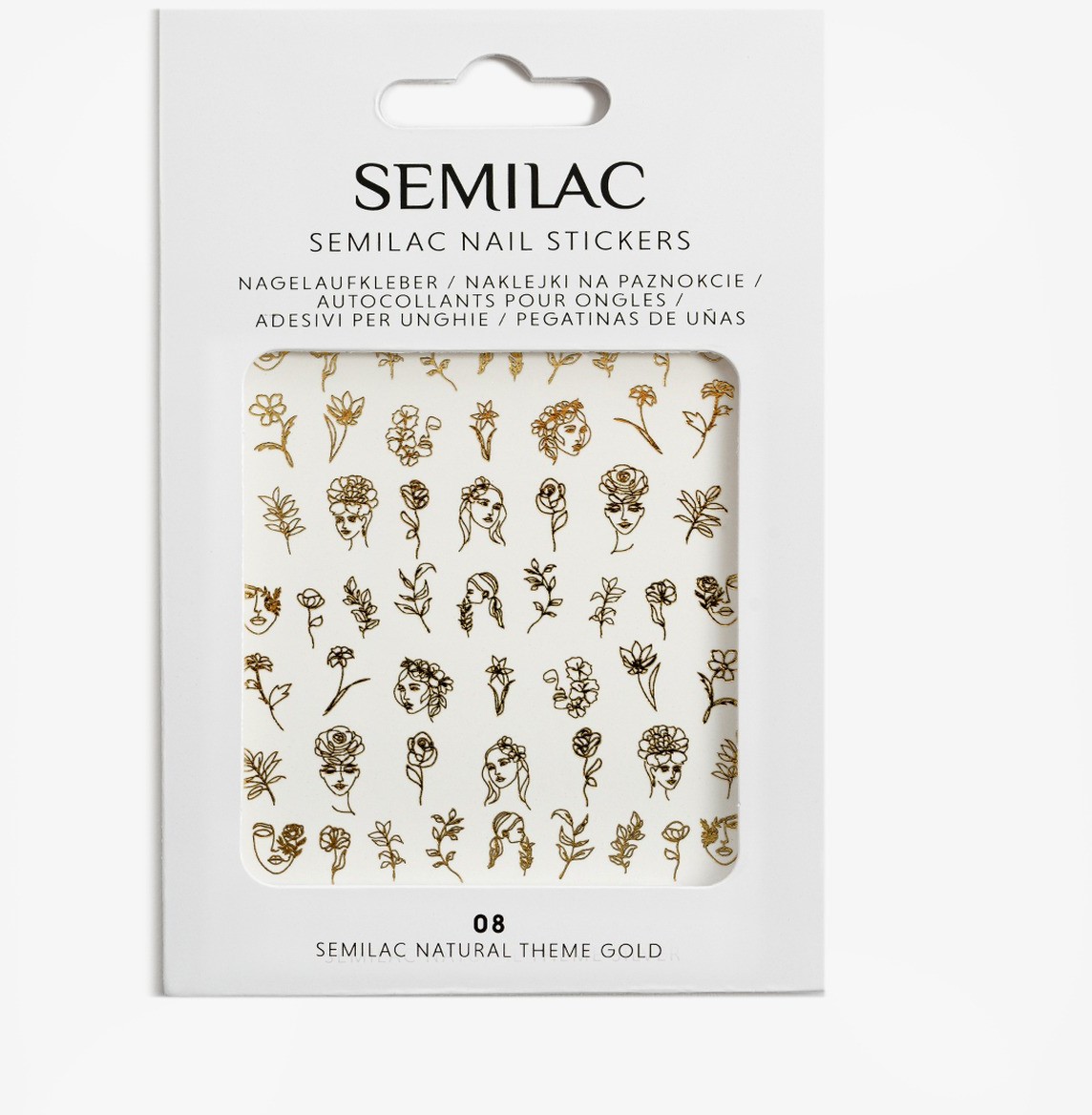 Semilac 08 Natural Theme Gold Nails Stickers