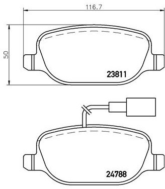 BREMBO Zestaw klocków hamulcowych, hamulce tarczowe P 23 152