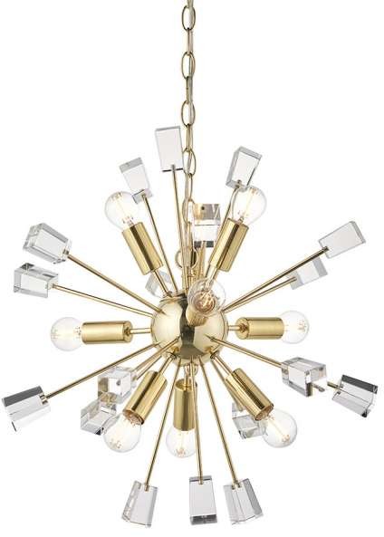 Endon Wisząca LAMPA designerska MIRO 90293 Endon metalowa OPRAWA gwiazda ZWIS explosion soleil złota przezroczysta 90293