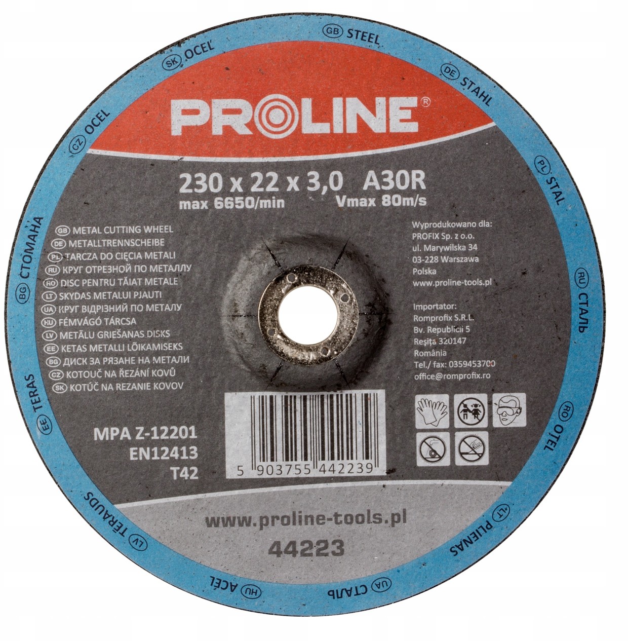 Proline Tarcza do cięcia metalu T42 125mm