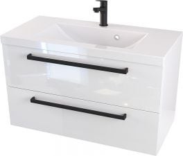 Furni Szafka z Umywalką ATHOS 80 cm - Uchwyt Czarny Mat ATH UM 80 UC