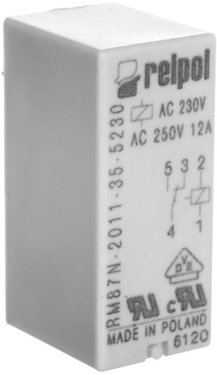 Relpol Przekaźnik miniaturowy 1P 12A 230V AC PCB AgNi RM87N-2011-35-5230 604695