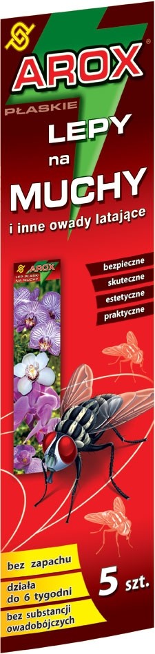 AROX lep na muchy płaski 5szt