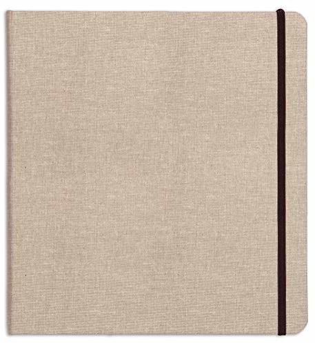 Clairefontaine 96100C Goldline album podróżny (koperta z naturalnego lnu, 30 x 30 cm, 32 arkusze, 180 g, nadaje się do wielu techników, idealny na podróż, praktyczny i wytrzymały), beżowy 96100C