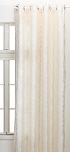 Homemaison Home Maison 09320  8 AL Jacquard Store, firanka, zasłona z oczkami, okrągły, kolor kości słoniowej/W kolorze srebrnym, 135 x 260 cm 09320-8-AL Ivoire
