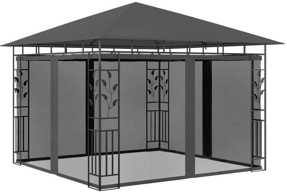 vidaXL Altana ogrodowa z moskitierą, 3x3x2,73 m, antracytowa, 180 g/m 47972