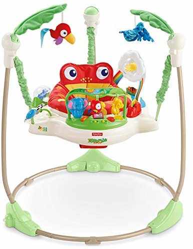 Fisher Price Price K7198 Rainforest Jumperoo Pojemnik dla niemowląt z zabawkami o regulowanej wysokości