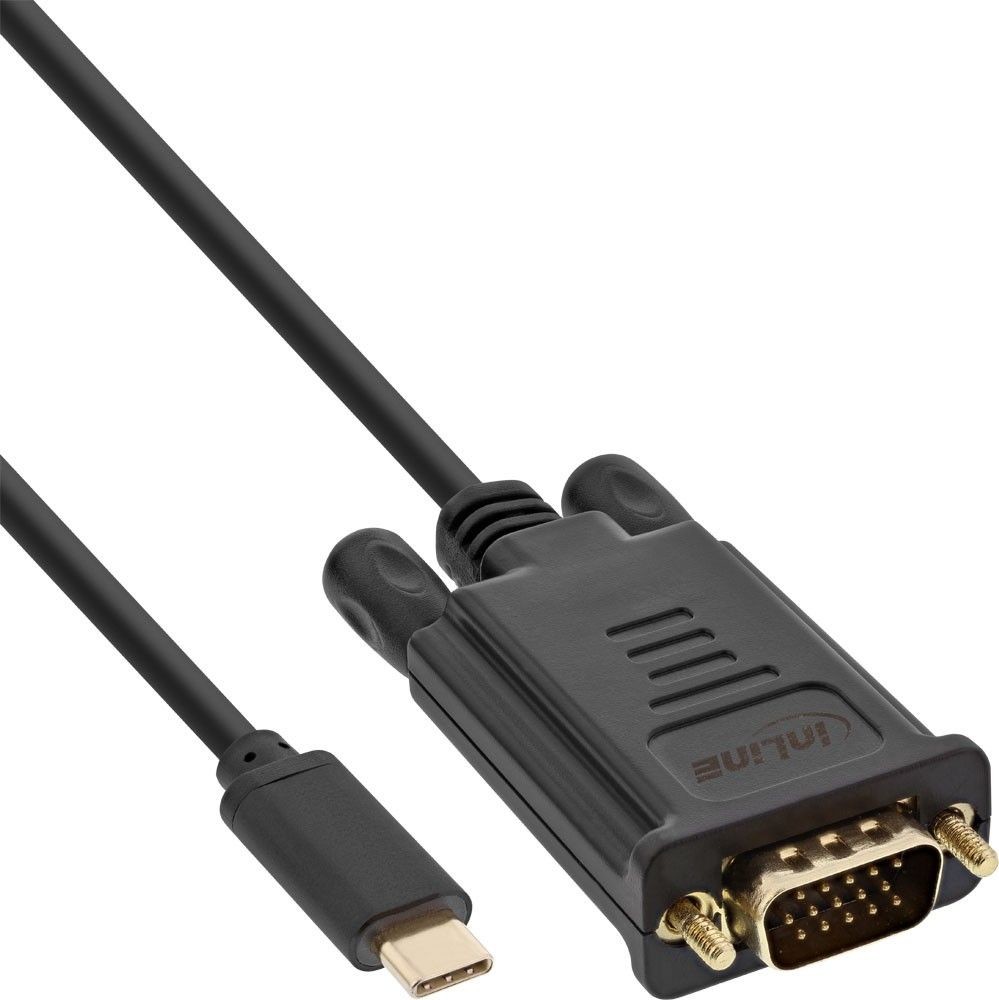 Zdjęcia - Kabel InLine  Display Port USB , wtyczka USB Type-C do wtyczki VGA (tryb DP 