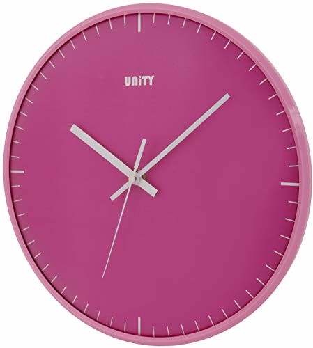 UNITY Galaxy zegar ścienny, w kształcie kopuły, bezgłośny, 30 cm, różowy