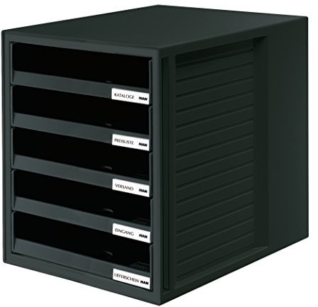 Han HAN 1401 szafka biurowa z szufladami, DIN A4 i większe, 5 otwartych szuflad, czarny 1401-13