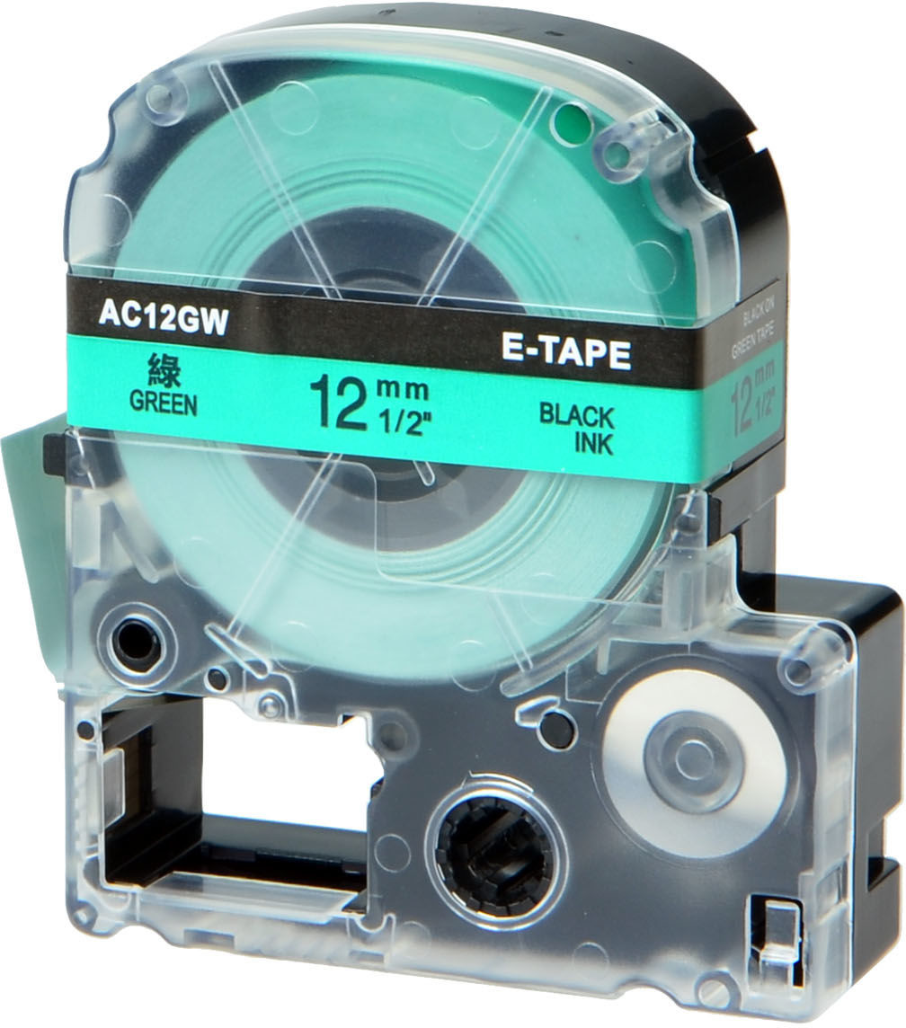 Epson LK-SC12GW, 12mm x 9m, czarny druk / zielony podkład, taśma zamiennik