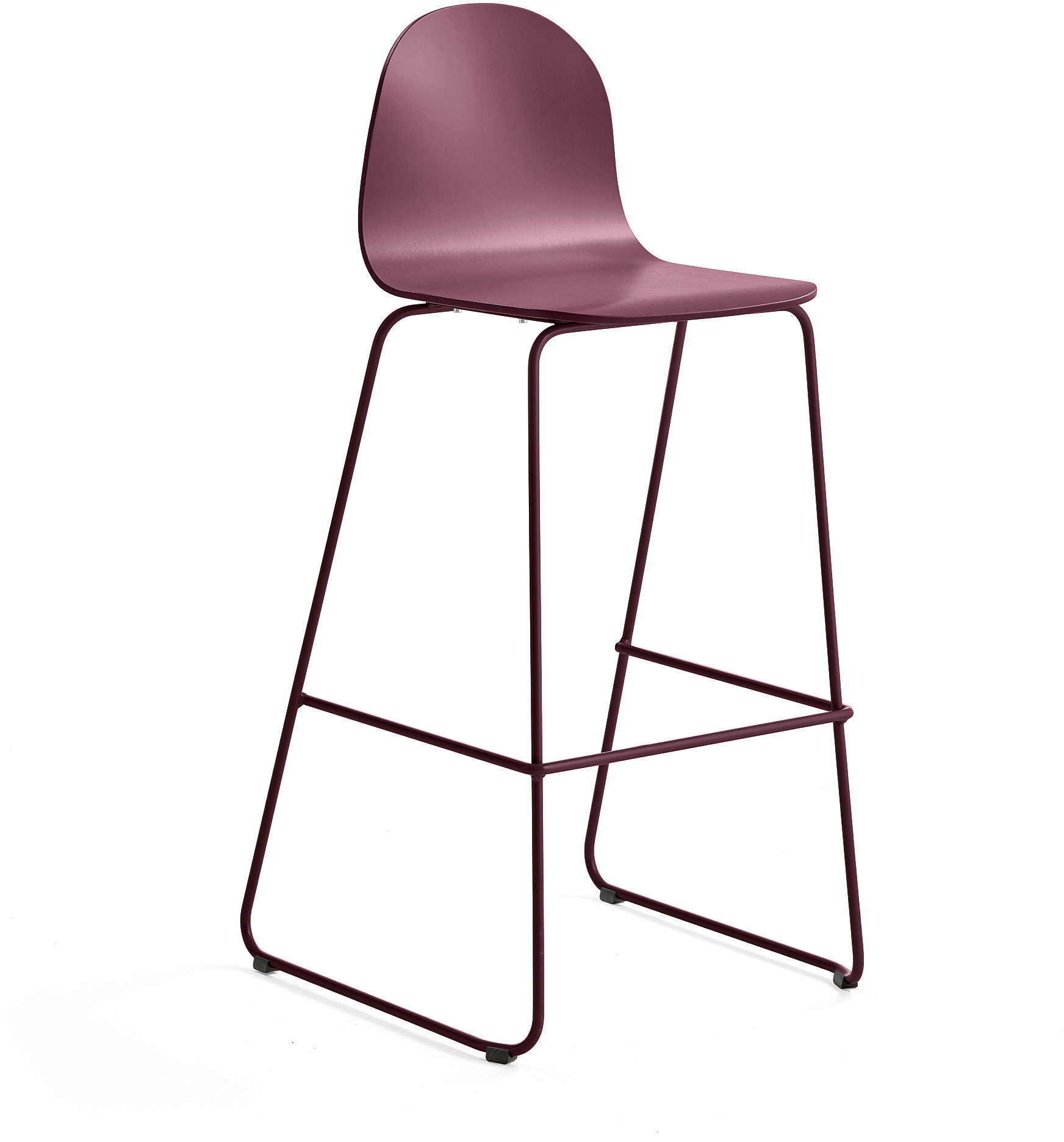 AJ Produkty Krzesło barowe GANDER, płozy, siedzisko 790 mm, lakierowany, ciemnoczerwony