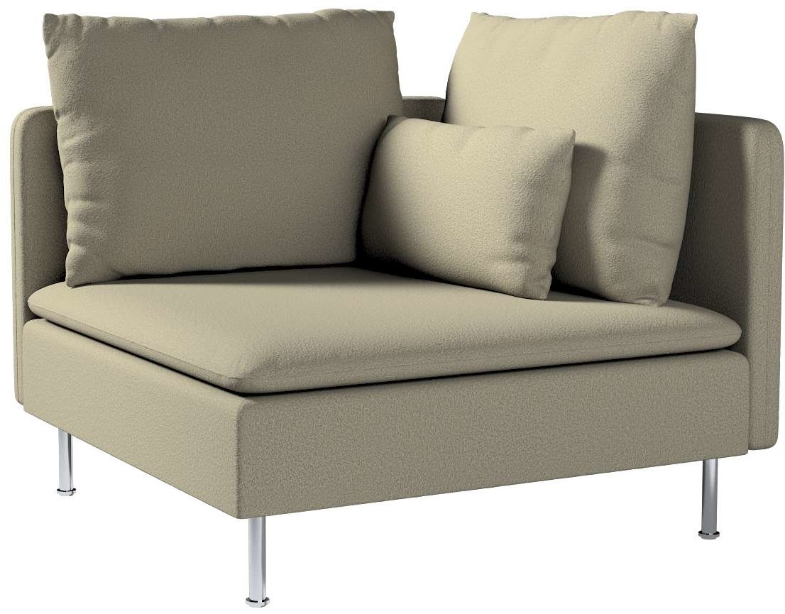 Dekoria pl pl Pokrowiec na sekcję narożną Söderhamn ciemno beżowa bukla 99 x 99 x 83 cm Teddy 1008-702-82
