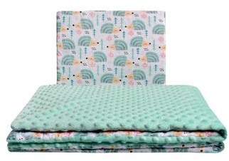 Kołderka Kołderka 75x100 cm + poduszka 30x40 cm Jeżyki miętowe + miętowe minky 5903031423778