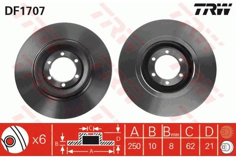 TRW Tarcza hamulcowa DF1707