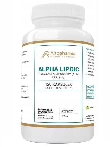 Altopharma Alpha Lipoic kwas alfa liponowy (ALA) 600 mg 120 kapsułek 1146153