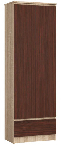 Regał do gabinetu z drzwiczkami dąb sonoma + wenge - Prima 3X