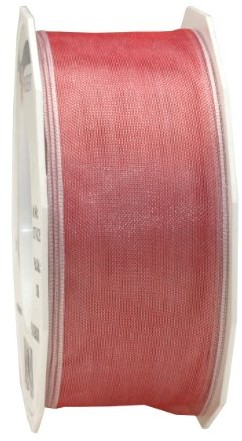 Pattberg Prezent 40 MM 25 m Four Seasons  taśma organza z drutu, różowa 6074025-009