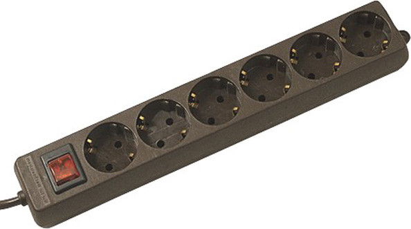 Bachmann Listwa zasilająca SELLY 6x Gniazd black 1xprzełącznik - 381.14 (381.144S)
