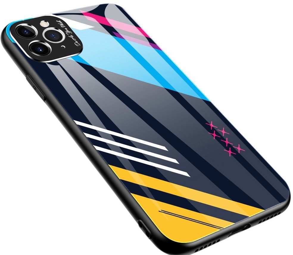 Hurtel Color Glass Case etui pokrowiec nakładka ze szkła hartowanego z osłoną na aparat iPhone 11 Pro Max pattern 2 - Wielokolorowy
