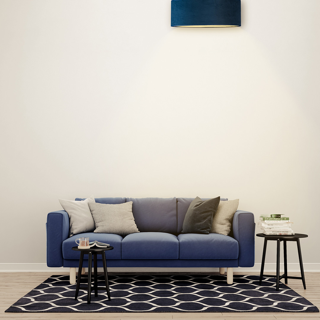 LYSNE Nowoczesny żyrandol DUBAJ VELVET fi 40 cm kolor morski ze złotym wnętrzem 14528V/9 kolor morski ze złotym wnętrzem