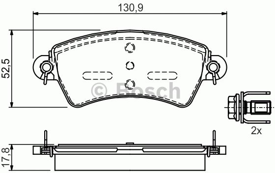 Bosch Zestaw klocków hamulcowych, hamulce tarczowe 0 986 424 529
