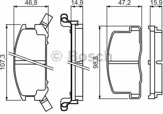 Bosch Zestaw klocków hamulcowych, hamulce tarczowe 0 986 494 412