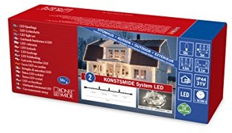 Konstsmide 4850  107 łańcuch świetlny LED Hightech system rozszerzenie//Na zewnątrz (IP44)/50 ciepłe białe diody/czarny Soft przewód 4850-107