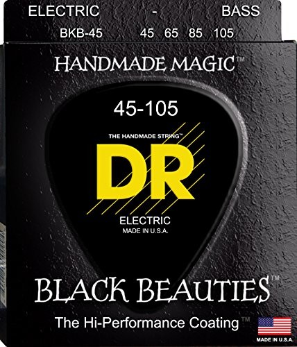 DR Strings Bass struny, czarna beauties  Extra-Life, powlekany na czarno BLACK BEAUTIES 45-105
