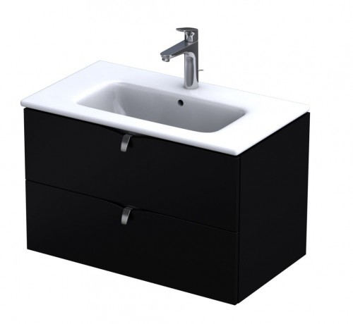 Oristo Szafka wisząca SIENA 80 cm z umywalką JOY CZARNY MAT OR45-SD2S-80-8 + UME-JO-80-91 OR45-SD2S-80-8 + UME-JO-80-91