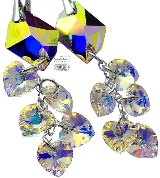 Swarovski długie kolczyki AURORA ORYGINAŁ SREBRO