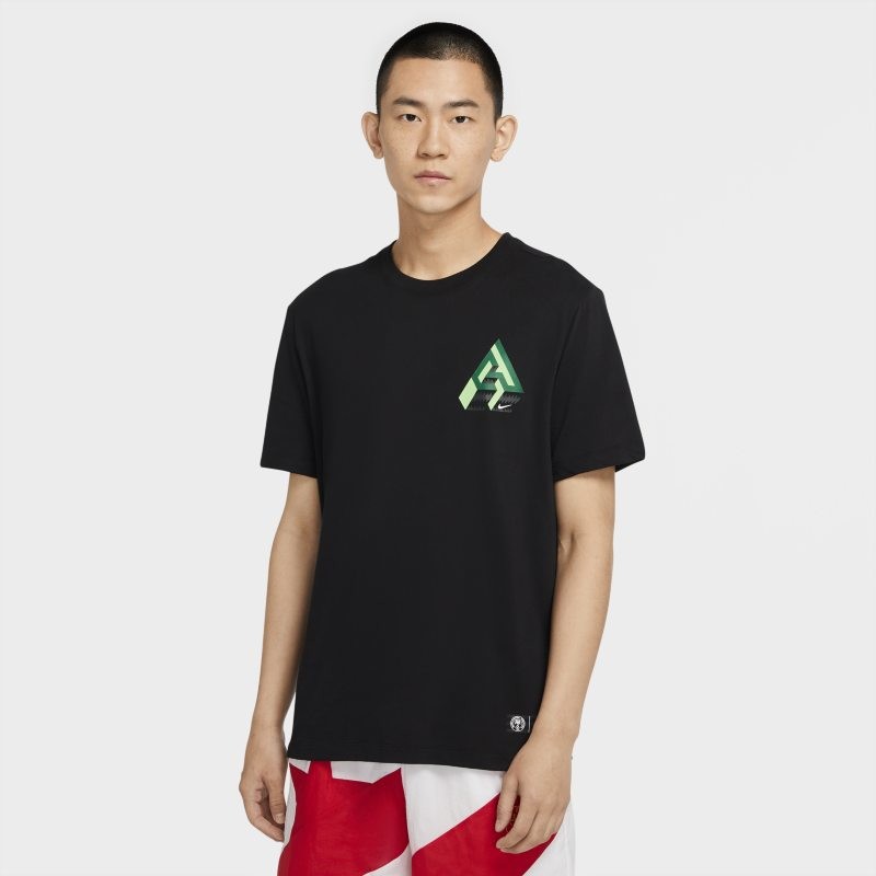 Nike Męski T-shirt do koszykówki Dri-FIT Giannis Logo Naija - Czerń CV1091-010