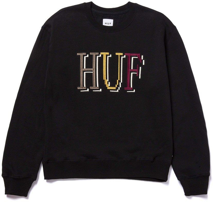 HUF bluza damska HUF 8-BIT CREW Black