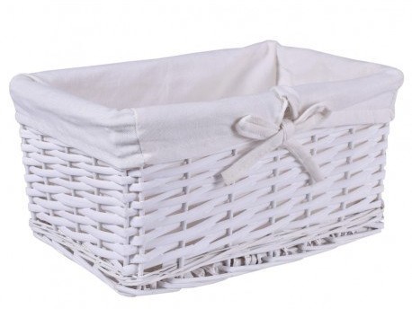 Lumarko Lumarko Koszyk wiklinowy 30x20x15 cm biały KOSZYK 30X20X15 BIAŁ  Goc