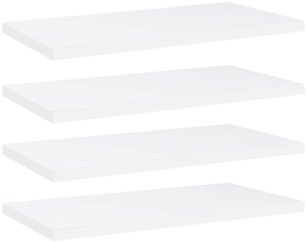 VidaXL Półki na książki, 4 szt., białe, 40x20x1,5 cm, płyta wiórowa 805138 VidaXL