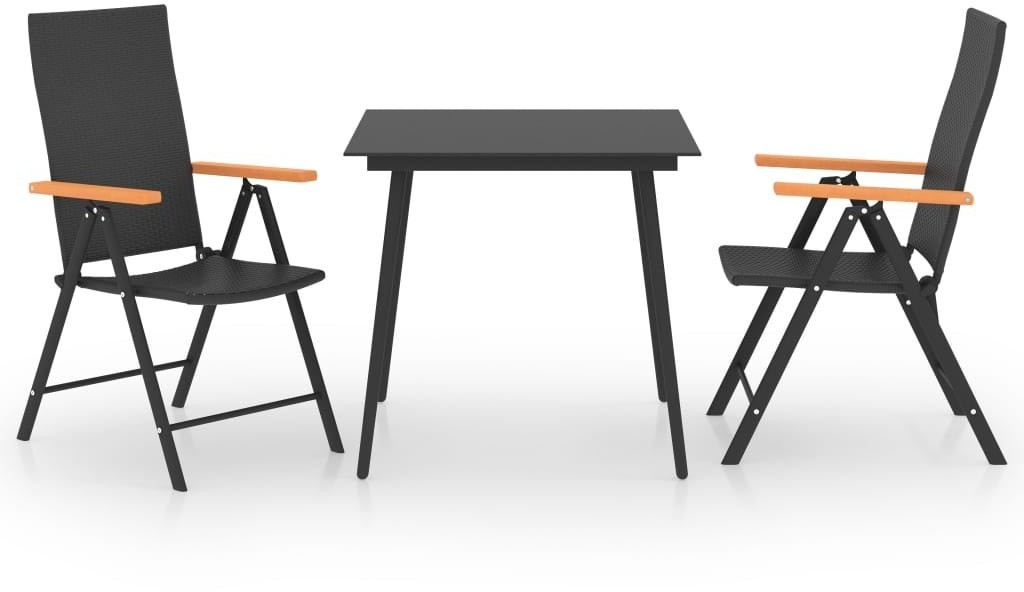 vidaXL 3-częściowy zestaw mebli ogrodowych czarno-brązowy 3060088 3060088