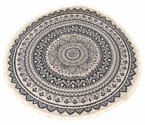 Dywan Mandala szary, 82 cm
