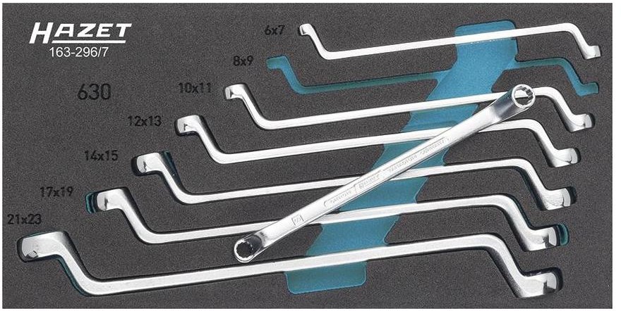 Hazet Klucz oczkowy podwójnyHAZET Zestaw kluczy oczkowych dwustronnych 163-296/7