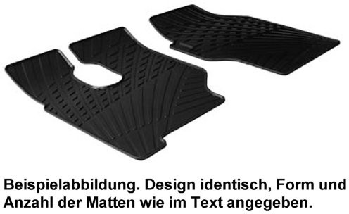Autostyle Rubber Car Mats zestaw dywaników guma do Citroen Jumpy/Peugeot Expert/Fiat Scudo Plus zaciski montażowe TK-profil, 3-częściowy