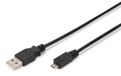 ASSMANN Kabel połączeniowy USB 2.0 HighSpeed Typ USB A/microUSB B M/M czarny 1,8m AKASSKU00000057