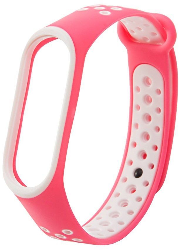 Hurtel Zamienna silikonowa opaska pasek do Xiaomi Mi Band 4 / Mi Band 3 Dots różowo-biały