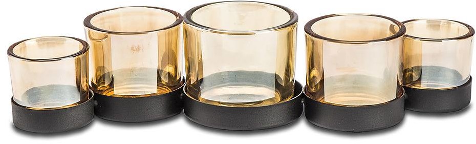 Koopman Świeczniki Tealight Szklane Porte Bougie Brązowe 5 Szt Wh