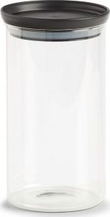 Zeller Słoik do przechowywania z plastikową pokrywką 950 ml czarny 10,3x18,6cm cm 19577
